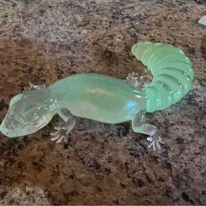Mint Green Gecko Sculpture Art Piece